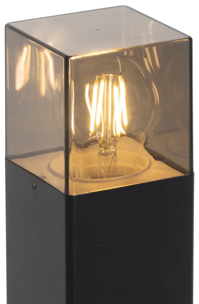 Zewnetrzna Stojąca lampa ogrodowa czarna 50 cm IP44 z przydymionym szkłem - Denmark Nowoczesny Oswietlenie zewnetrzne