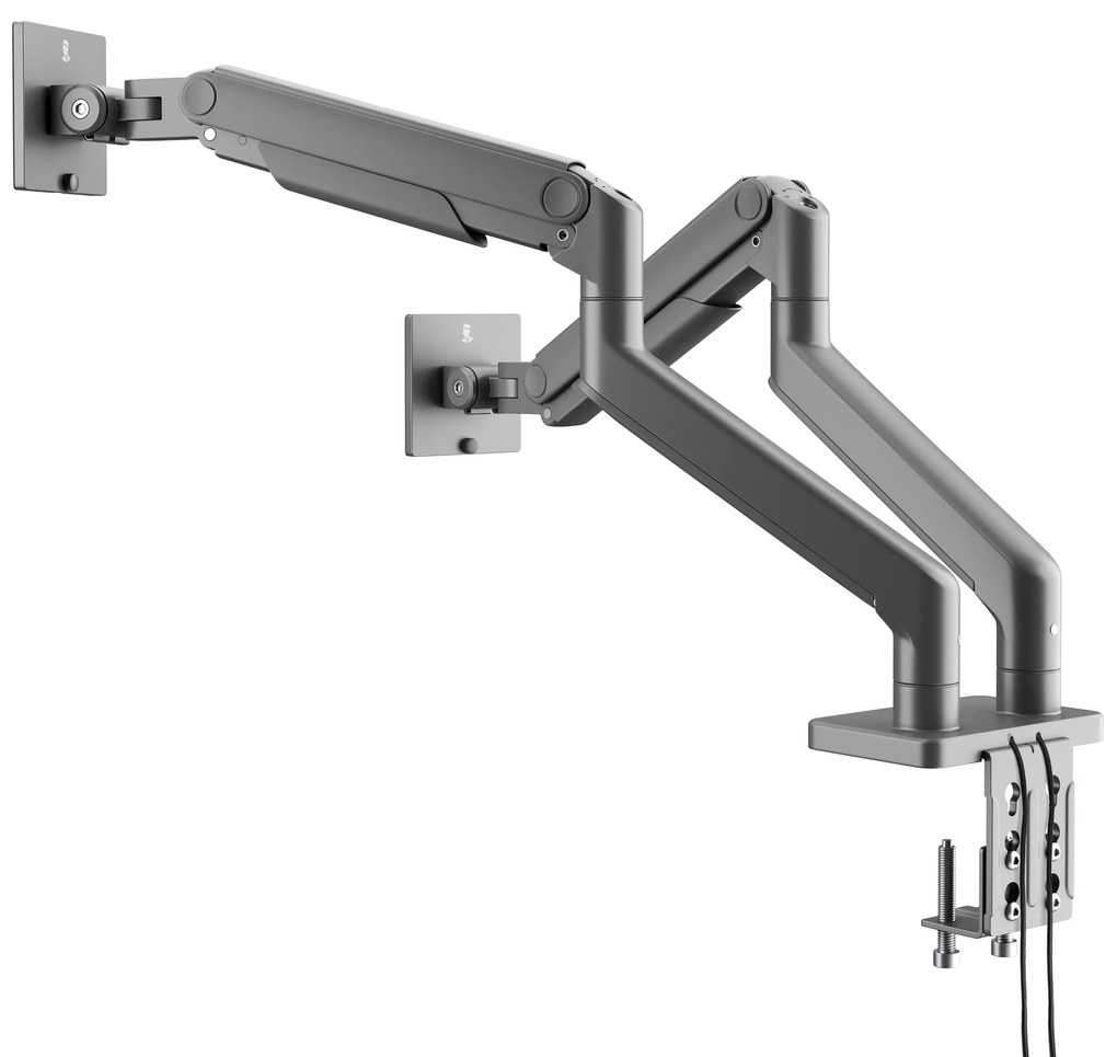 Metalowy uchwyt na dwa monitory JAKE, szary