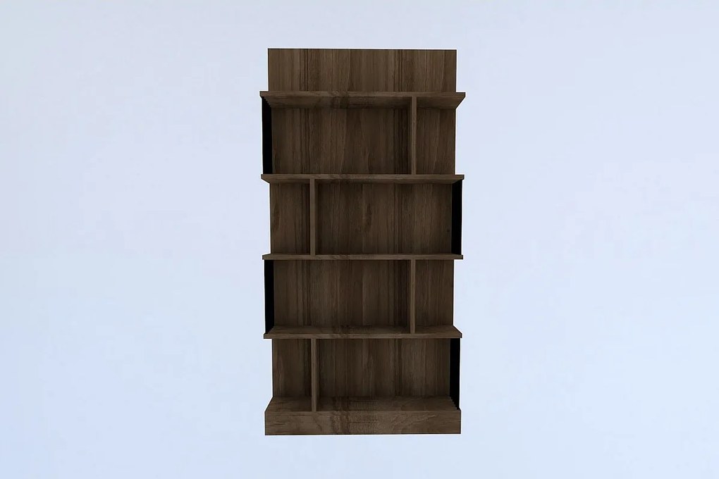 Regał na książki z orzecha włoskiego – 80 cm x 160 cm x 21,8 cm – pokryty melaminą