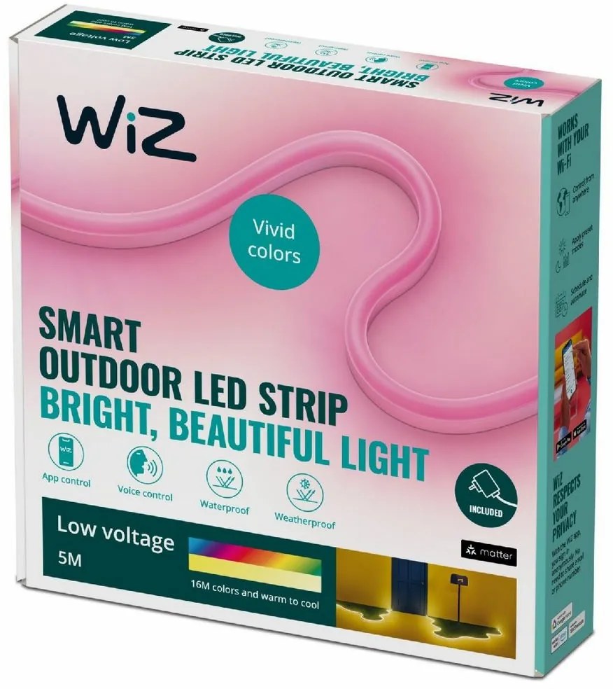 WiZ 8720169074859 zewnętrzna taśma LED, biały 1x 24 W 630 lm 2700-5000 K + RGB IP65
