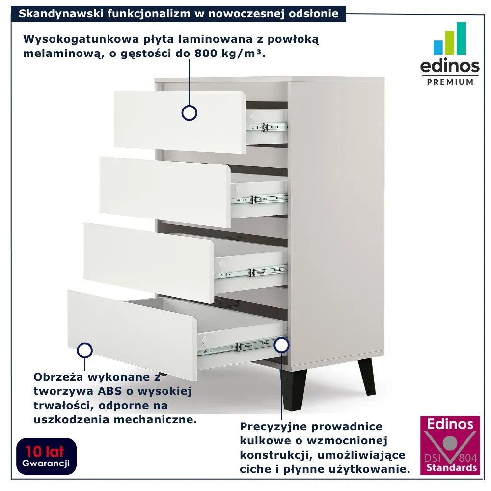 Komoda w stylu skandynawskim kaszmir + biały B5-F18