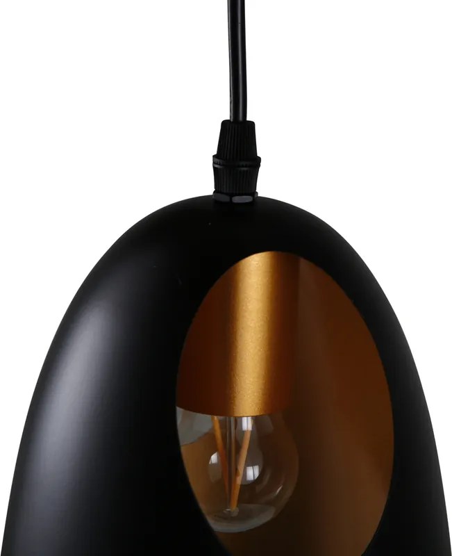 Czarna designerska lampa wisząca ELDA