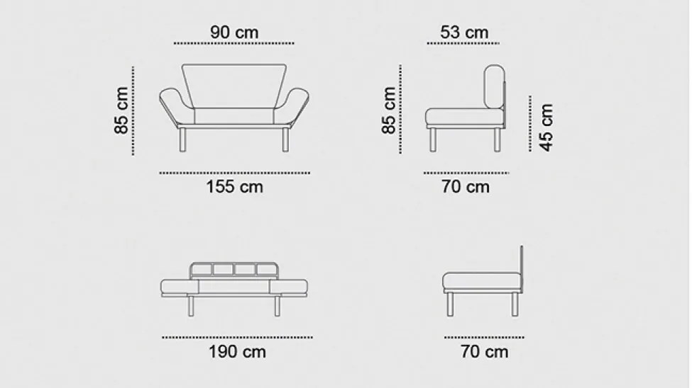 Sofa rozkładana Nitta Petrol Blue