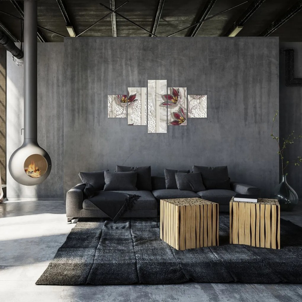 Obraz - Kwiaty dekoracyjne (125x70 cm)