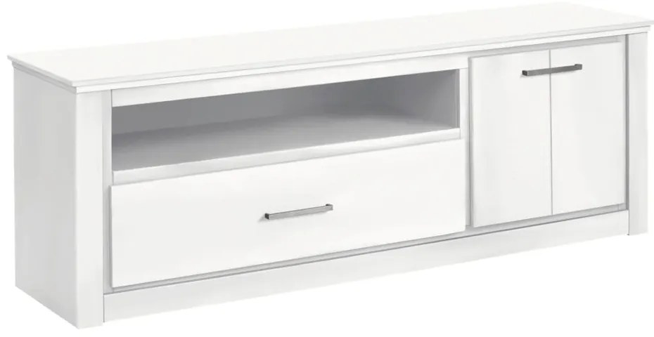 Biała szafka pod TV z drewna sosnowego 160x55 cm Celia – Støraa