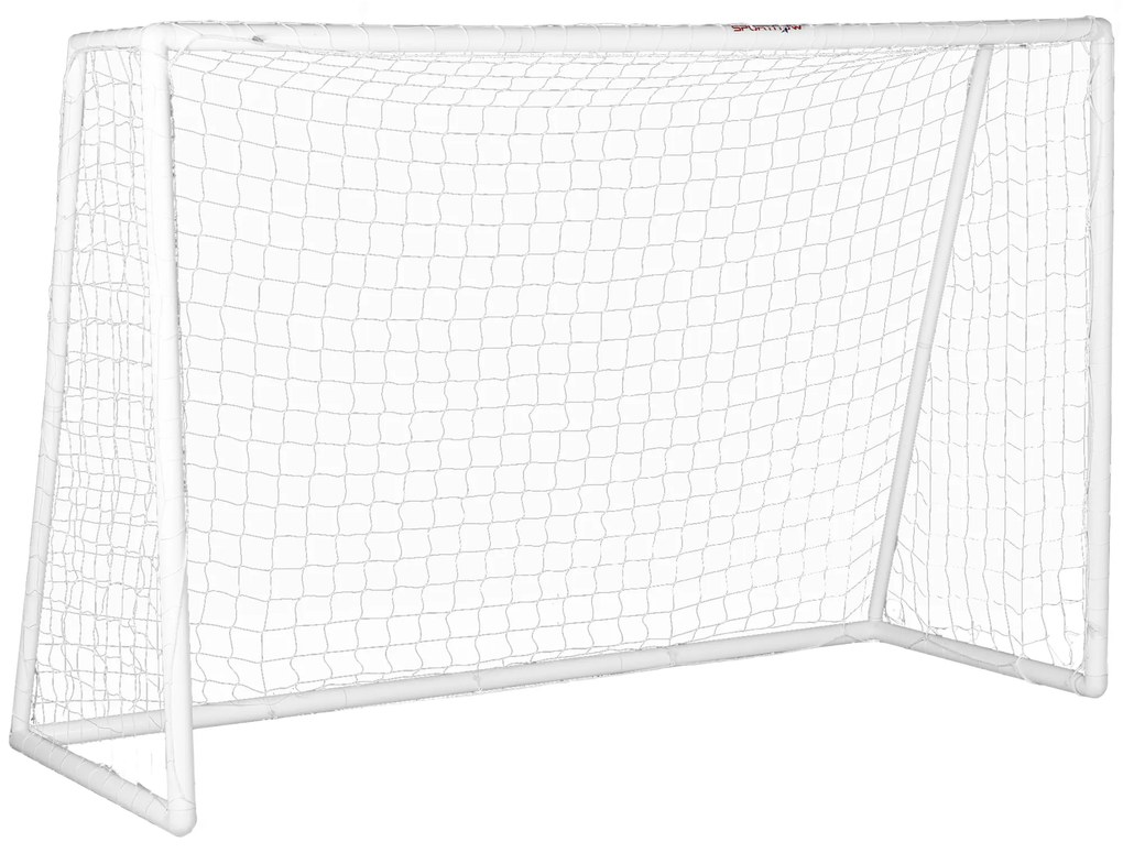 SPORTNOW Bramka do piłki nożnej, solidna siatka, rama z tworzywa sztucznego, kołki, 300L x 120B x 200H cm, Biały