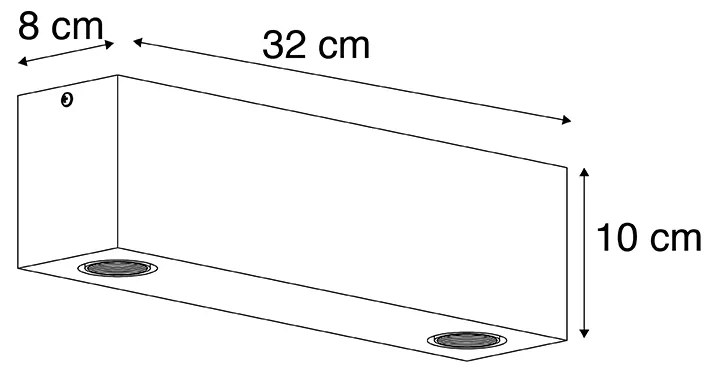 Rustykalny plafon z reflektorami vintage drewno 2-światła - Bloc