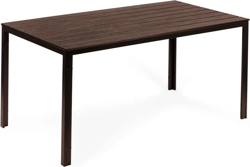 Stół ogrodowy polywood dla 6 osób Sorelia 156x78 cm, brązowy