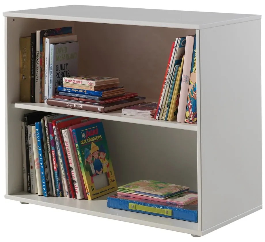 Białe podwyższone łóżko dziecięce z litego drewna sosnowego ze schowkiem 90x200 cm PINO – Vipack