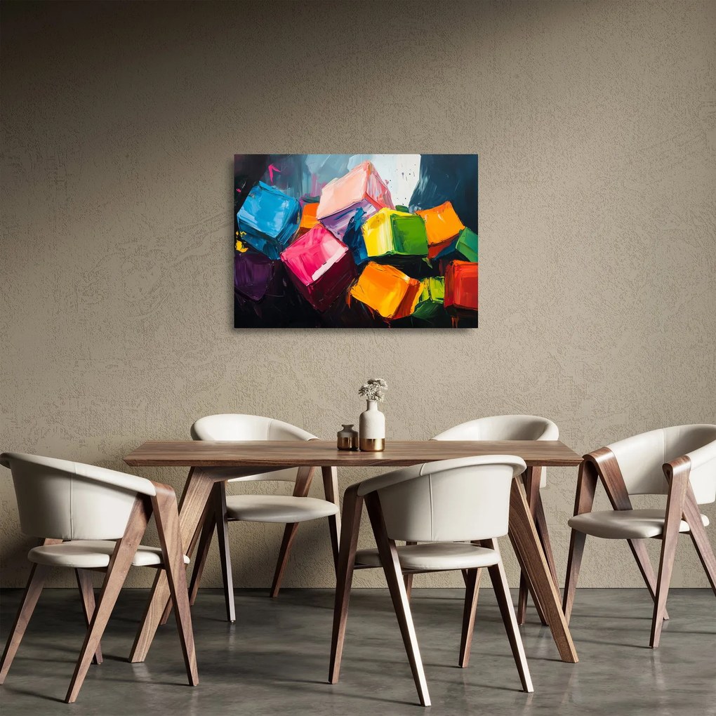 Obraz na szkle - Kolorowe kostki (70x50 cm)