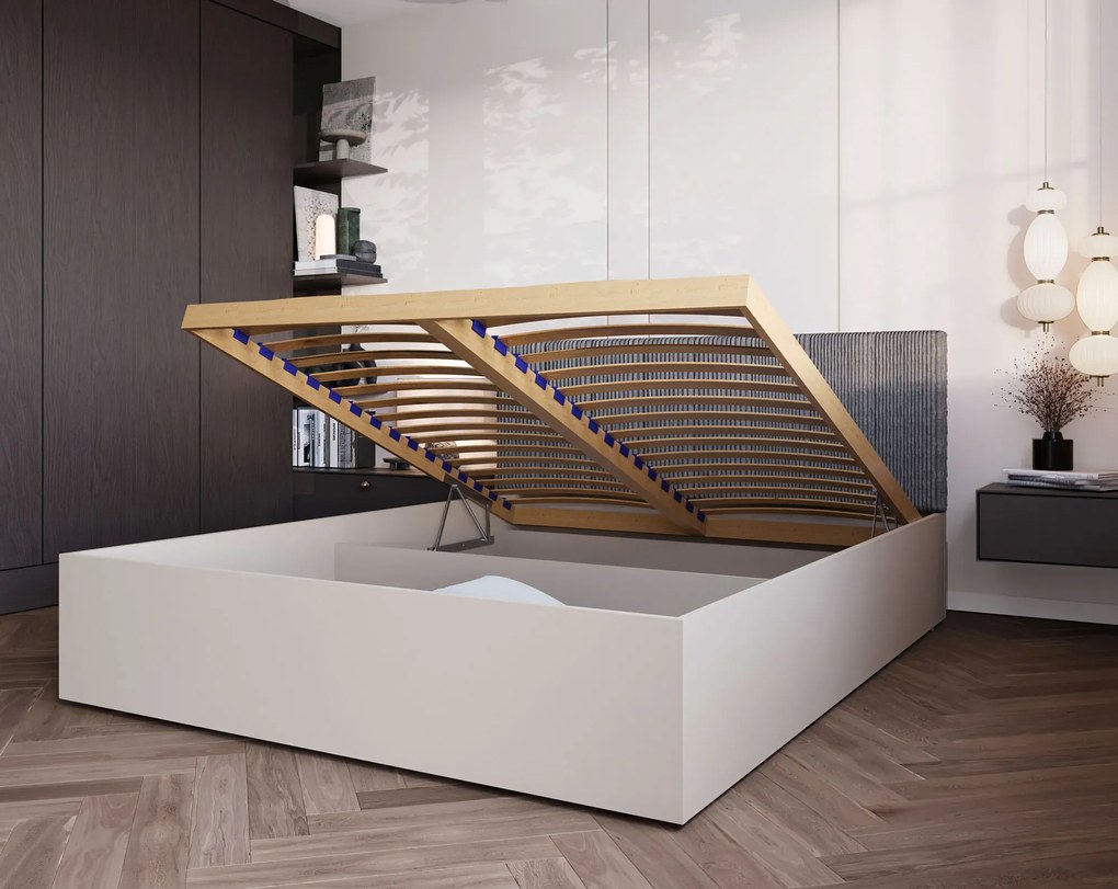 Kaszmirowe łóżko z materacem i zagłówkiem 90x200 N3-S87