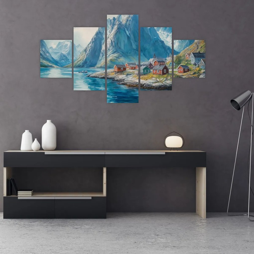 Obraz - Norweskie miasteczko (125x70 cm)