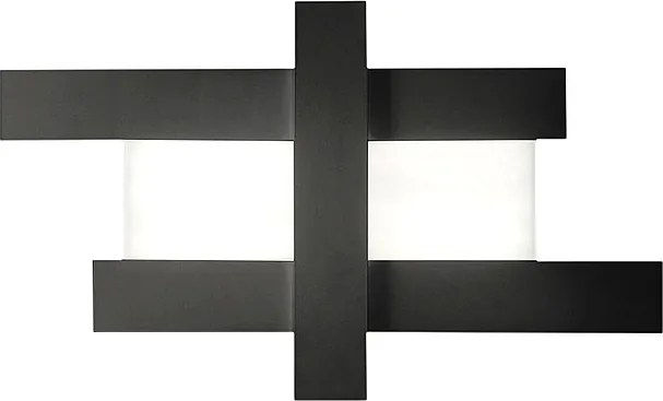 Kinkiet LED 50W w kolorze czarnym, nowoczesny design - geometryczna konstrukcja stalowa, ciepłe światło 3000K, 2620 lm, szerokość 104 cm, IP20