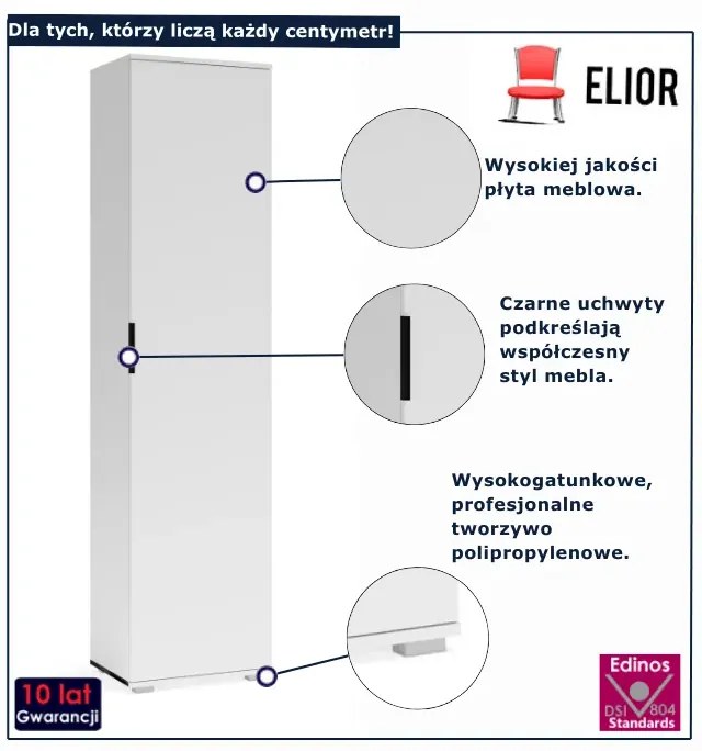 Jednodrzwiowa szafa biała S3-C13