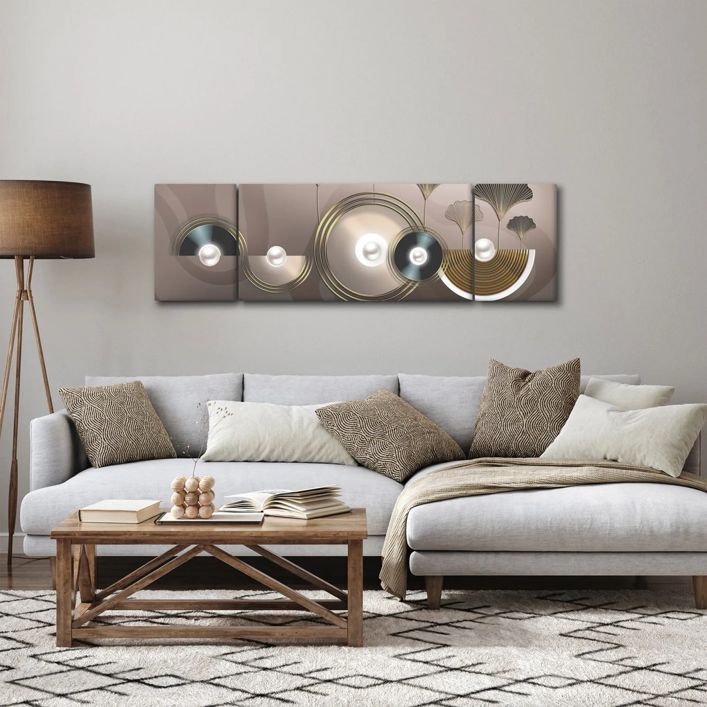 Obraz - Złotobrązowa abstrakcja (170x50 cm)