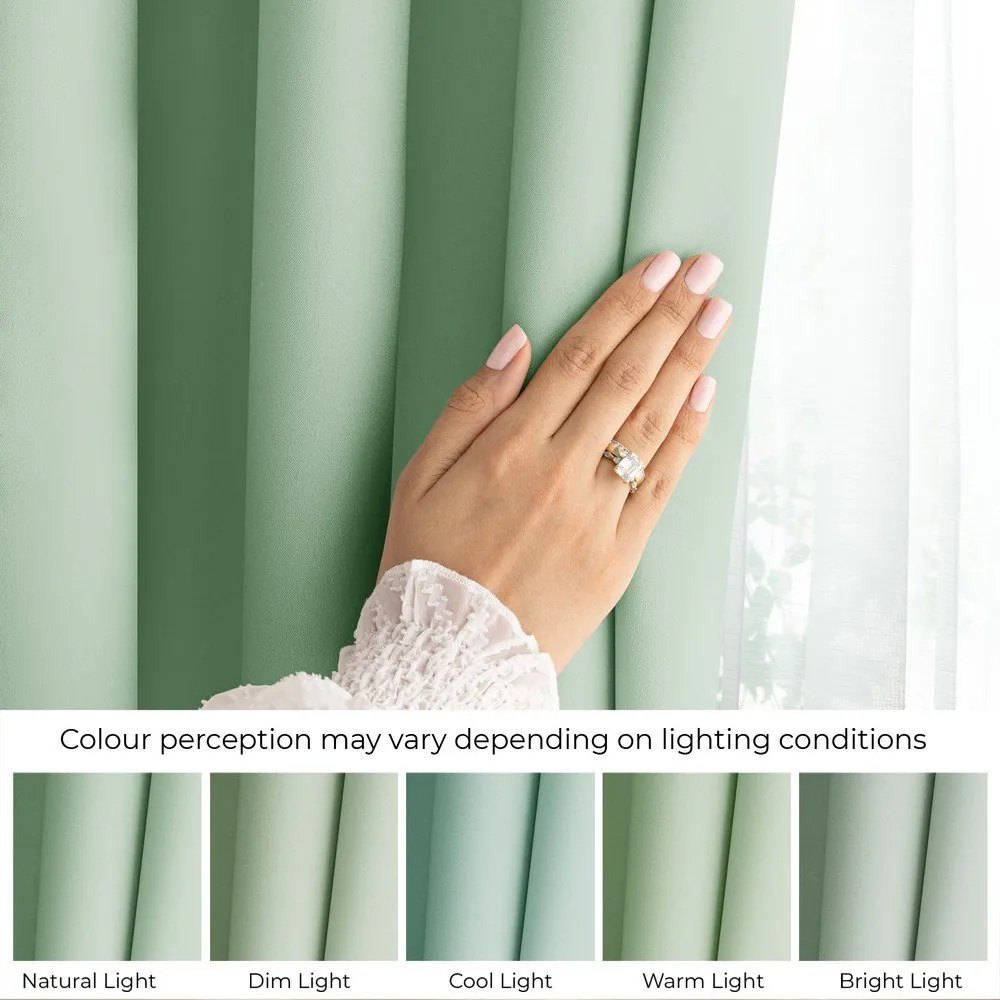 Miętowa zasłona częściowo zaciemniająca (dimout) 140x250 cm Carli Tie – Restilo