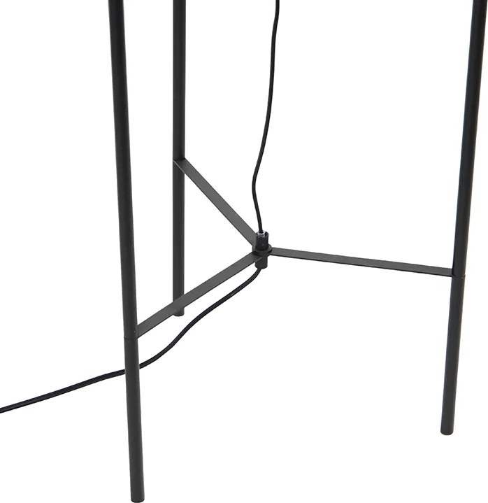 Designerska lampa podłogowa czarna z dymionym szkłem - Bliss