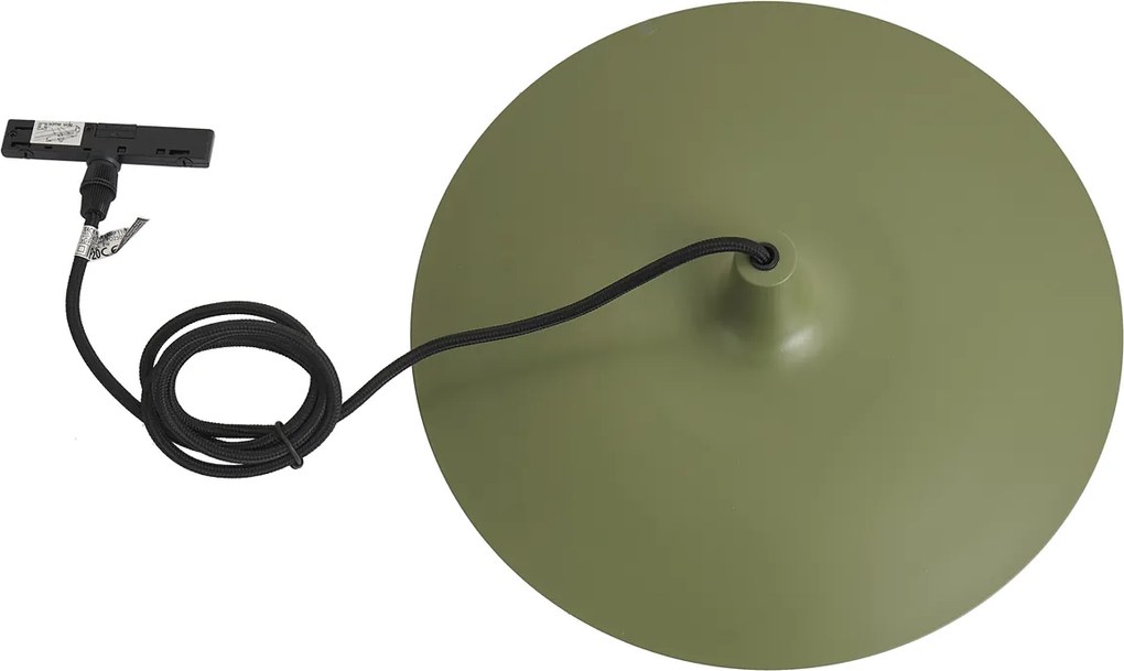 Retro lampa wisząca zielona do systemu szynowego 1-fazowego - Slimline Panzi