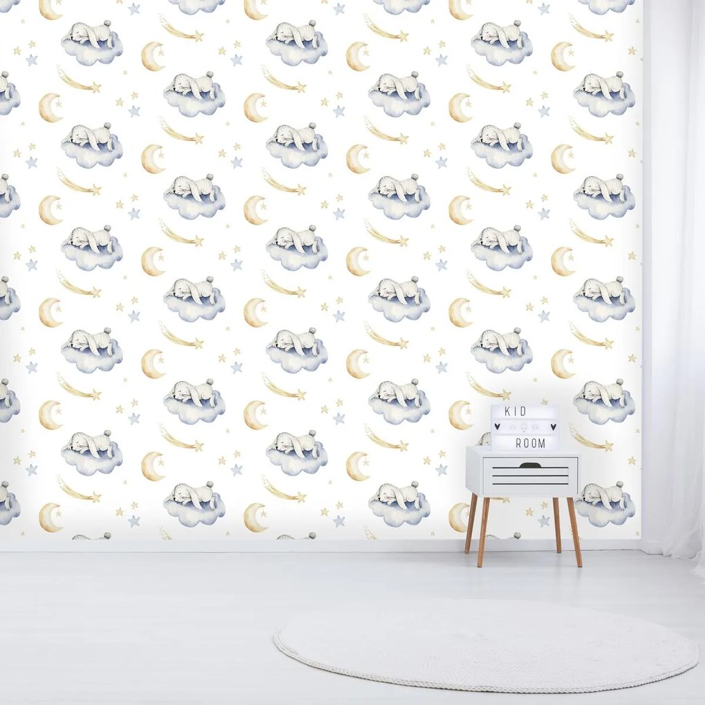 Fototapeta - Króliczek w chmurach (196x136 cm)