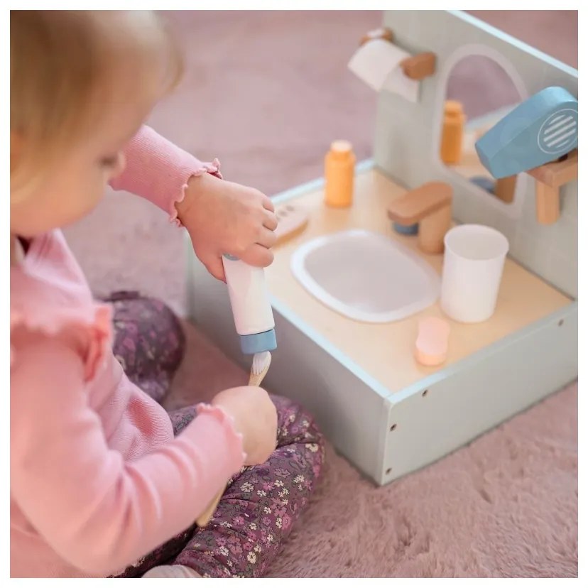 Tooky toy toilet bathroom toaleta drewniana łazienka z akcesoriami