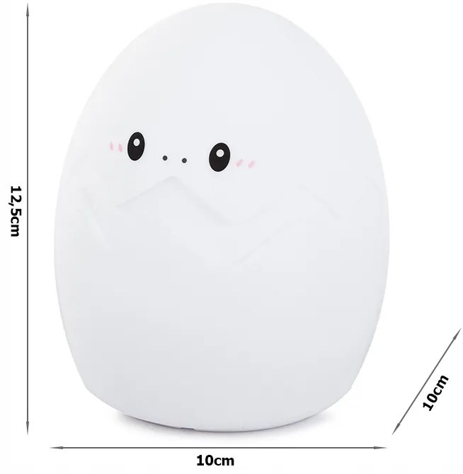 LED dziecięca lampka nocna GEPI 12,5 cm, biała