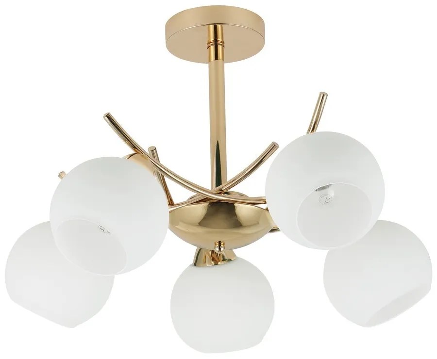 Lampa sufitowa w biało-złotym kolorze ze szklanym kloszem 52x52 cm Amos – Candellux Lighting