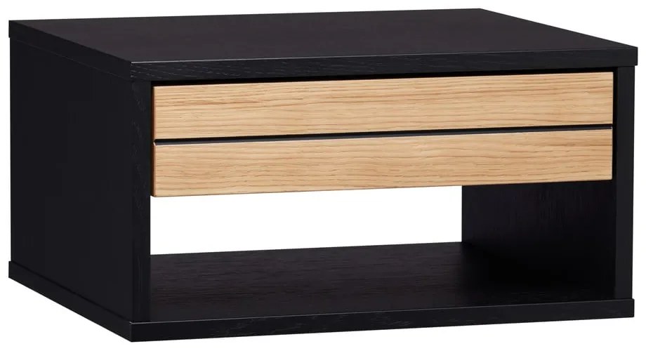 Czarno-naturalna wisząca szafka nocna w dekorze dębu Stripe – Woodman