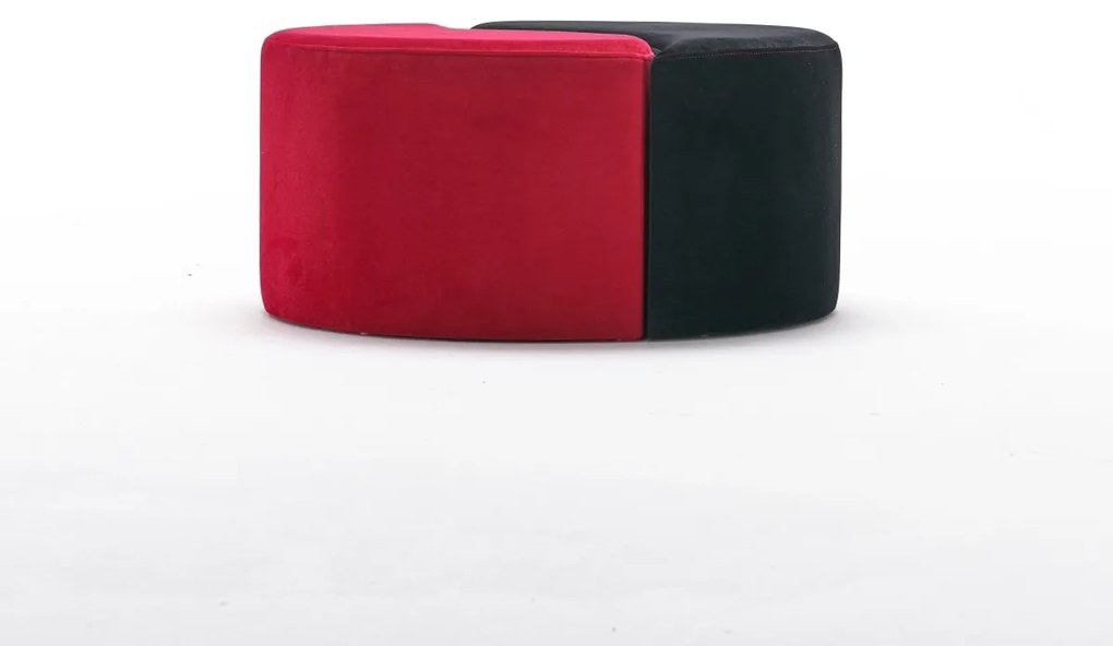 Taboret  Alis Puf Red and Black
