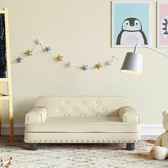Kremowa nowoczesna sofa dziecięca - Nilan
