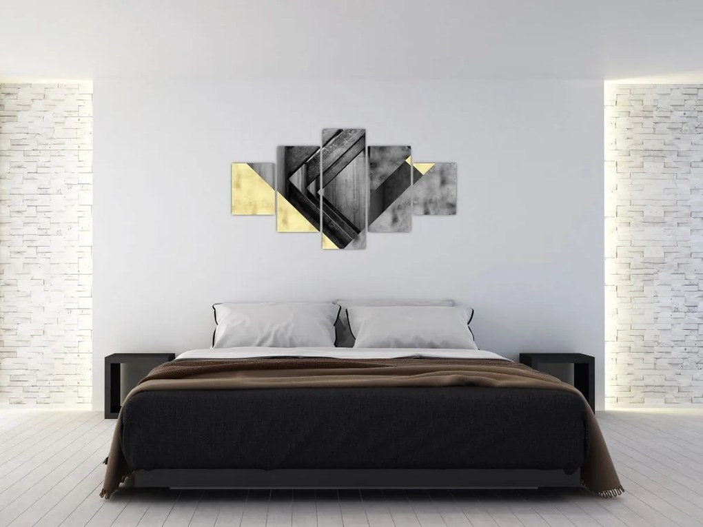 Obraz - Teksturowane kształty (125x70 cm)