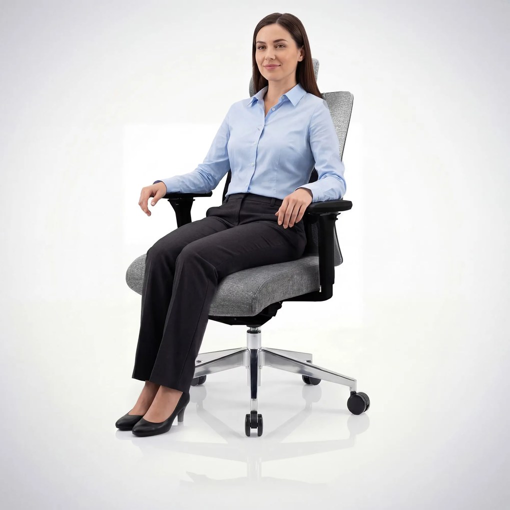 Fotel biurowy ergonomiczny szary VECTOR
