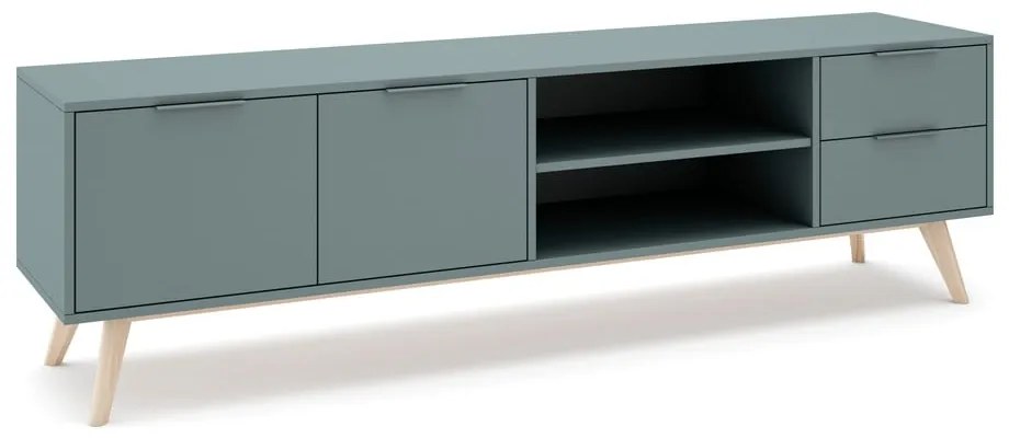 Szarozielona szafka pod TV 180x53x40 cm Pisco – Marckeric