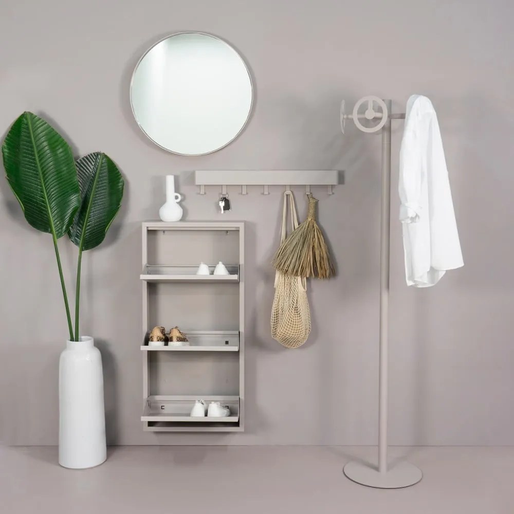 Szarobrązowa metalowa uchylna szafka na buty 50x103x15 cm Billy – Spinder Design