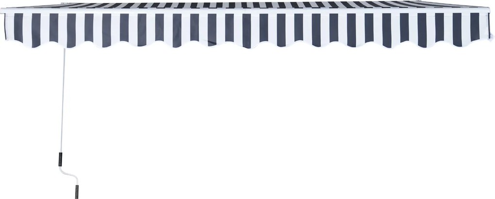 Outsunny markiza przegubowa markiza składana z korbką ręczną aluminium 3,5 x 2,5 m kolor szary+biały