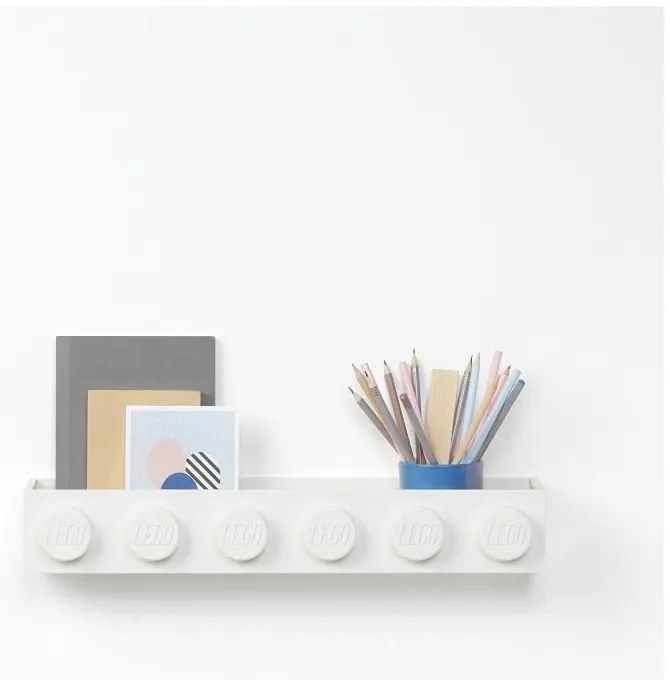 Dziecięca biała półka ścienna LEGO® Sleek