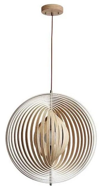 Drewniany żyrandol na przewodzie 1xE27/60W/230V śr. 43,5 cm lite/fornir/buk/drewno kauczukowe