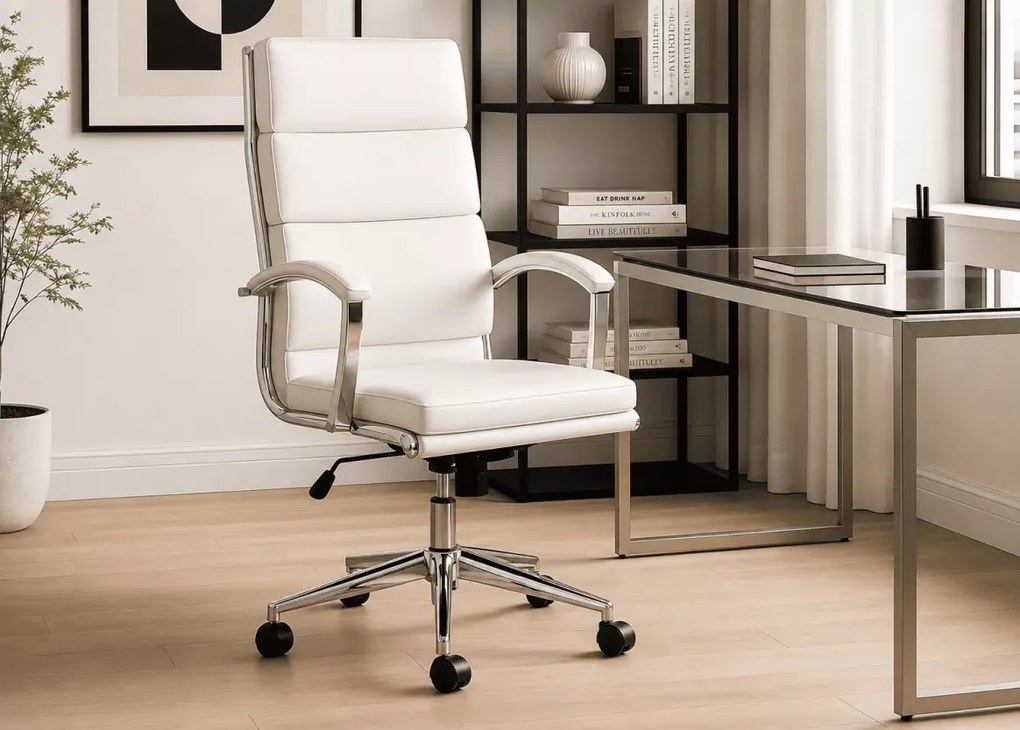 Fotel obrotowy Bralani z ekoskóry – ergonomiczny i komfortowy do biura lub domu