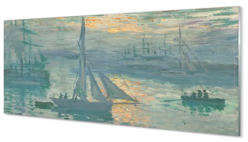 Szklany Panel Sztuka żaglówka wschód