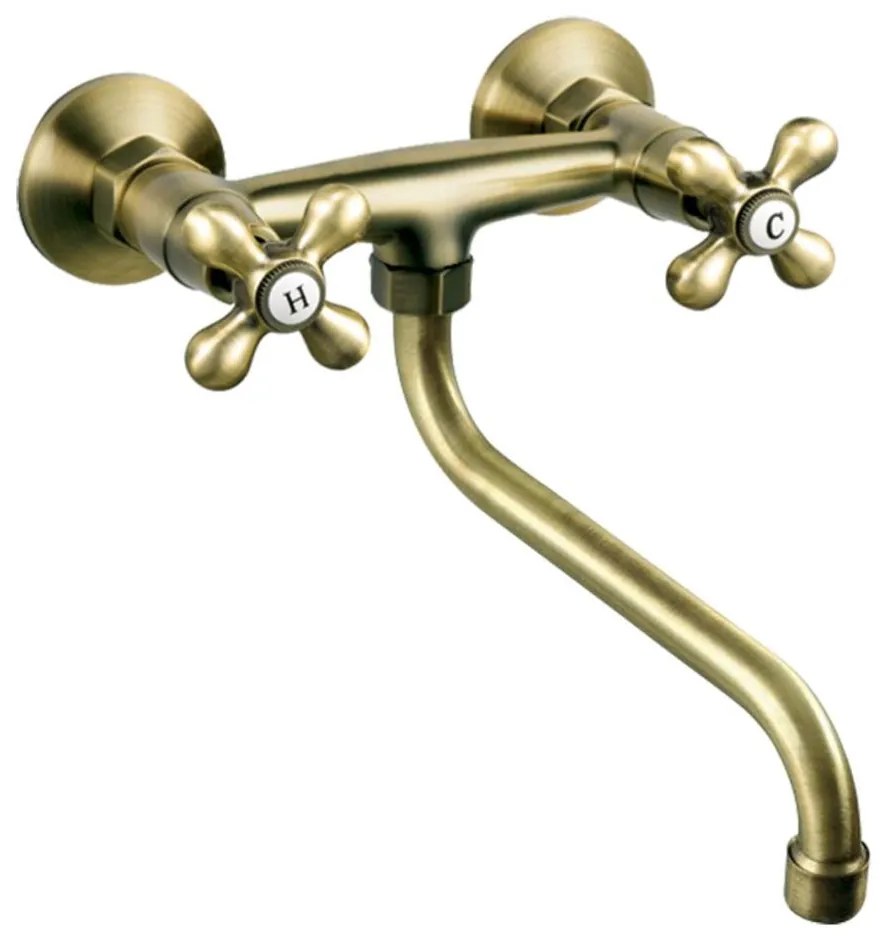 FERRO - bateria zlewozmywakowo-umywalkowa ANTICA brąz