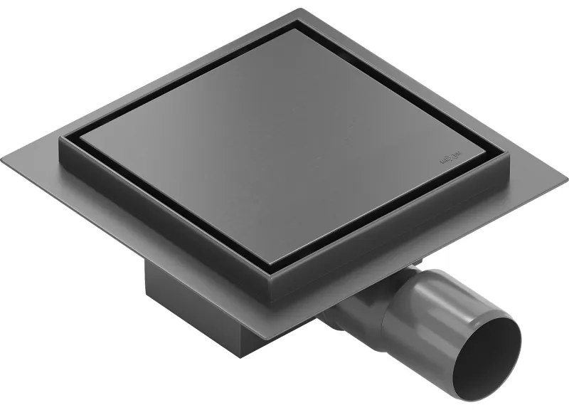 Mexen Flat-Q M13 wpust podłogowy kwadratowy 12 x 12 cm, gun gray szczotkowany - 1E10012