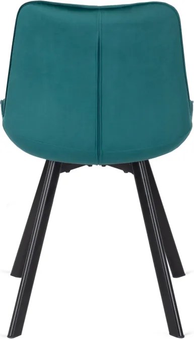 Krzesło Tapicerowane do Salonu RICK Turkusowe Welurowe Nowoczesne Loft