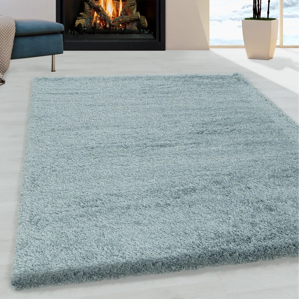 Dywan shaggy Fluffy Super Soft błękitny 140 cm x 200 cm