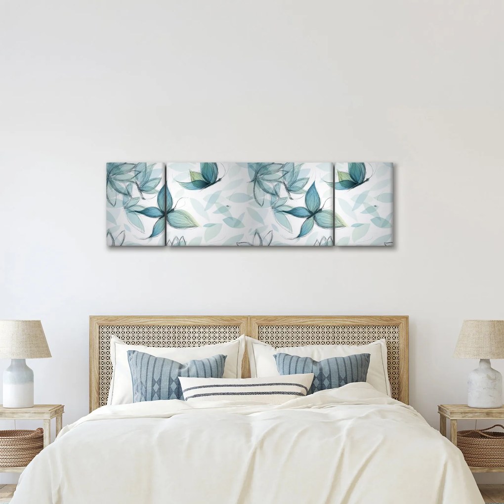 Obraz - Niebieskie motyle (170x50 cm)