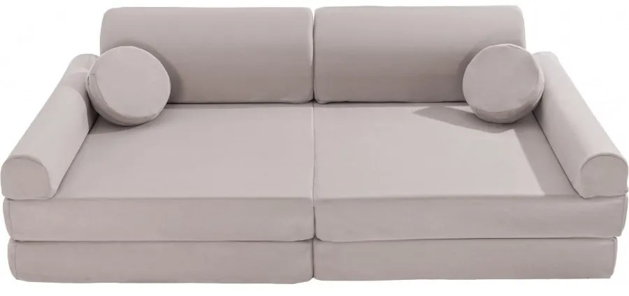 Velvet sofa dziecięca, jasnoszara - meowbaby®