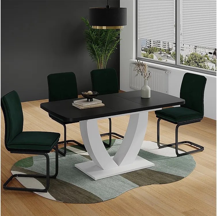 Stół jadalny czarny/biały 120x80x77.4 fenaro