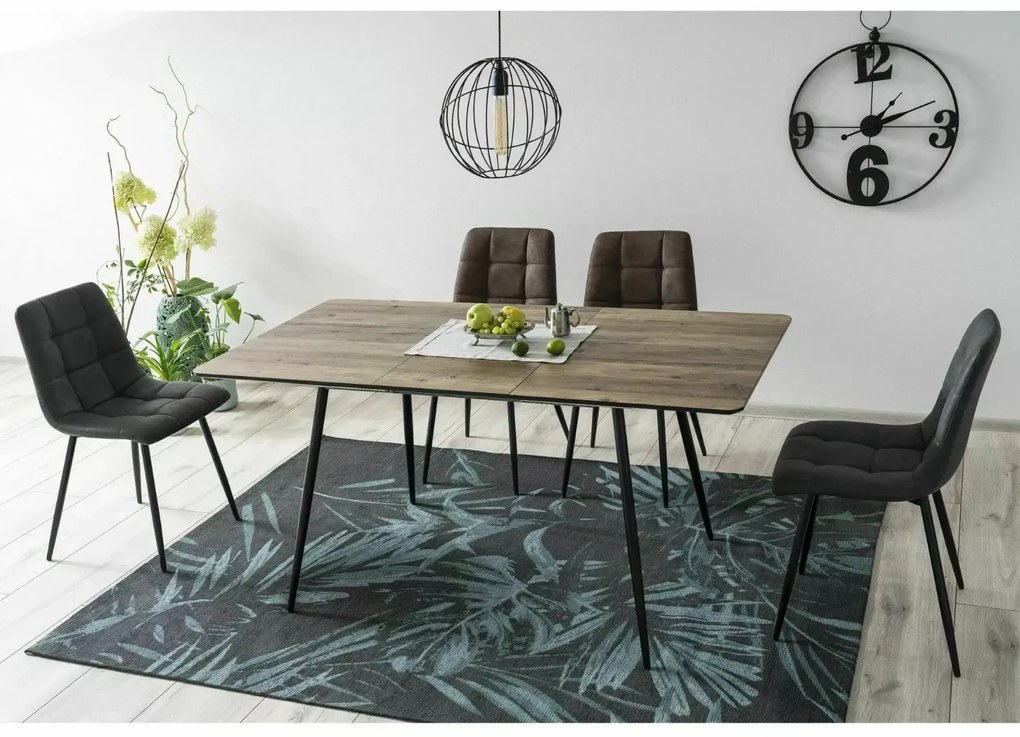 Stół rozkładany REMUS II 120(160)x80 orzech vintage/czarny mat SIGNAL