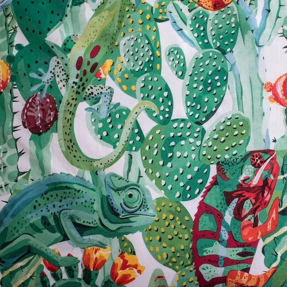 Zielona bawełniana fluorescencyjna pościel dziecięca jednoosobowa 140x200 cm Chameleon – Jerry Fabrics