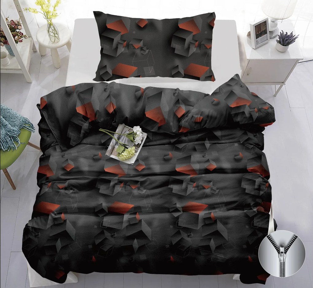 PrzytulneMieszkanie.pl PrzytulneMieszkanie.pl Bawełniana pościel CUBARA ciemnoszara Rozmiar pościeli: 70 x 90 cm | 140 x 200 cm