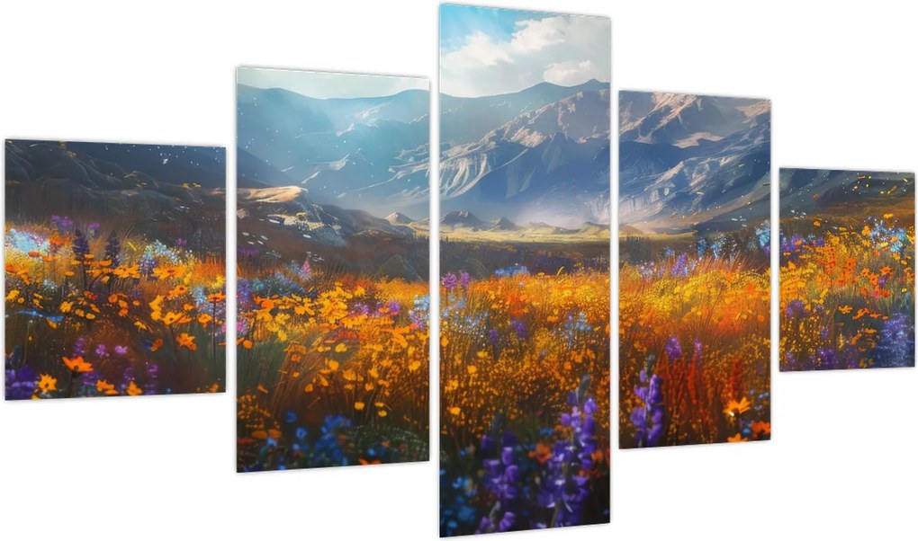 Obraz - Malowany górski krajobraz II. (125x70 cm)