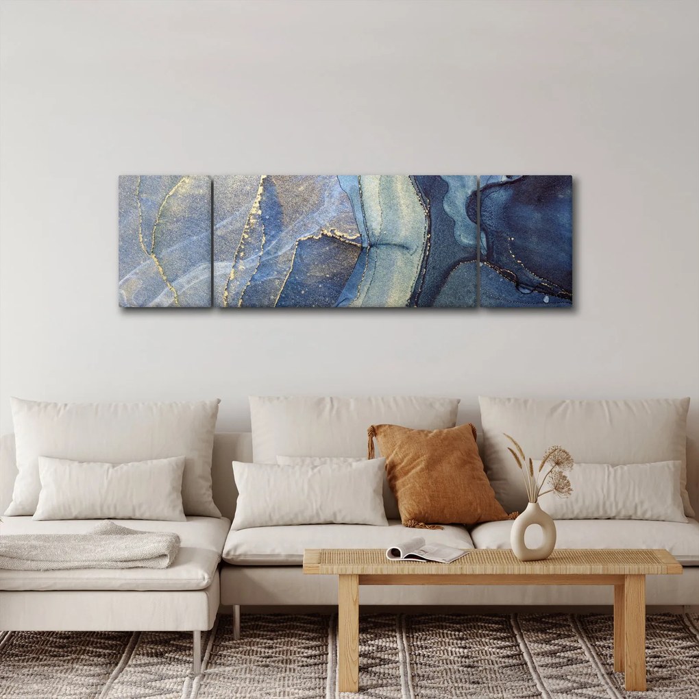 Obraz - Abstrakcja z użyciem tuszu alkoholowego (170x50 cm)